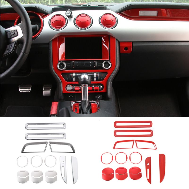 Blue Interior Accessories Decor Trim Fit Ford Mustang 2015 2016 2017 2018 36PCS