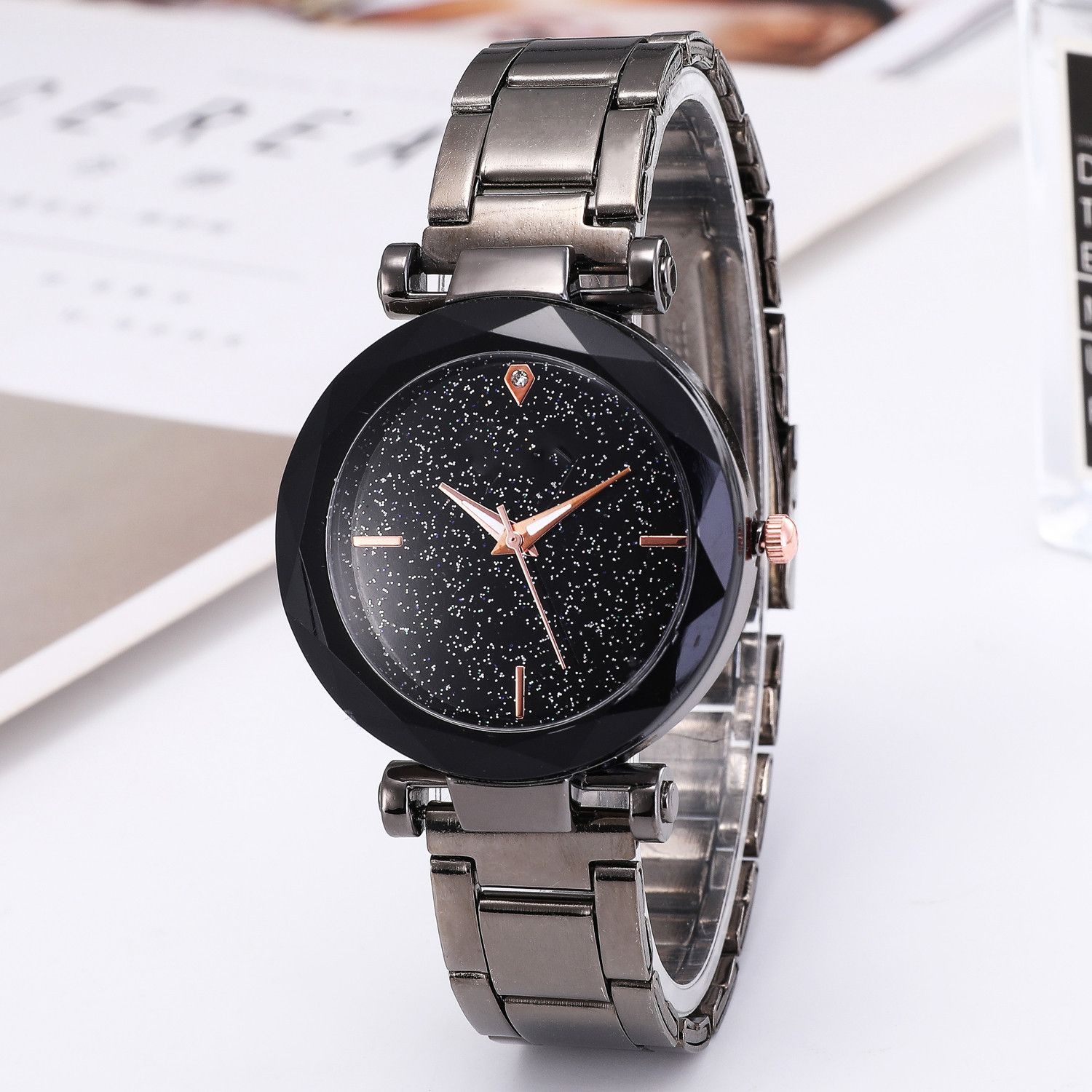 black stainless steel watch bracelet
