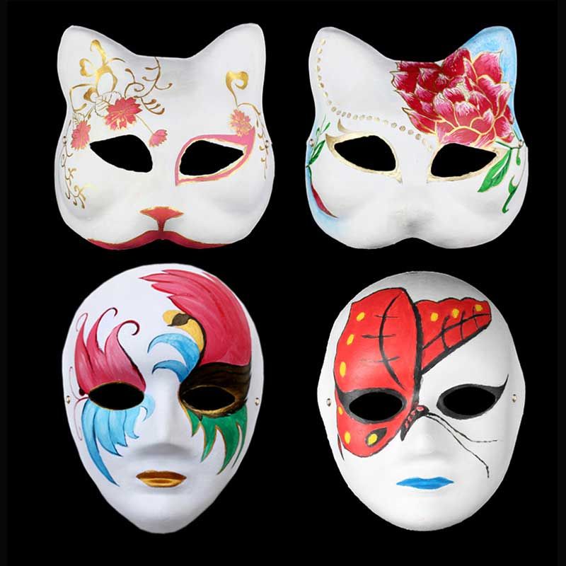 Cheap Wholesale 20 Style White Unpainted Face Mask Plain Blank