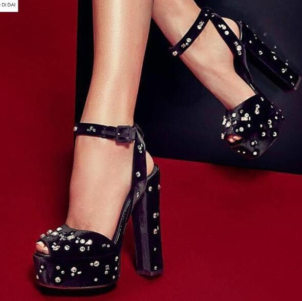 red block platform heels