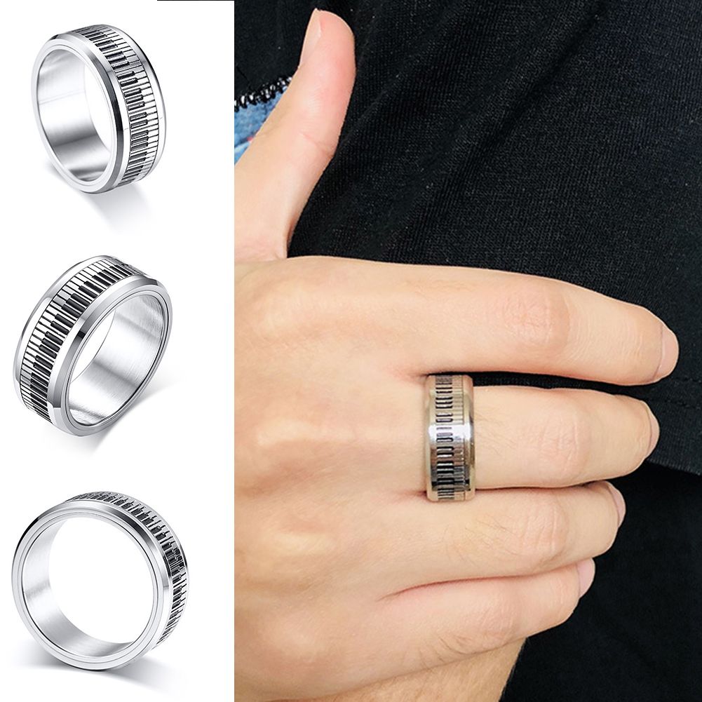 FaithHeart Mano Oración Anillo Giratorio Hombre Anillo Banda Ancha Hip Hop Acero Inoxidable 316L Tallas 7-12/14.5-27 Joyería Religiosa de Protección Anillo Anti-Estrés 