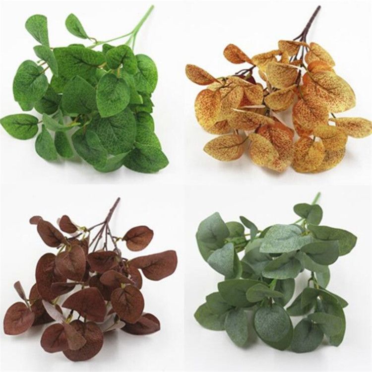 Un racimo de hojas de eucalipto tallos verdor Plástico Artificial Plantas Falsa