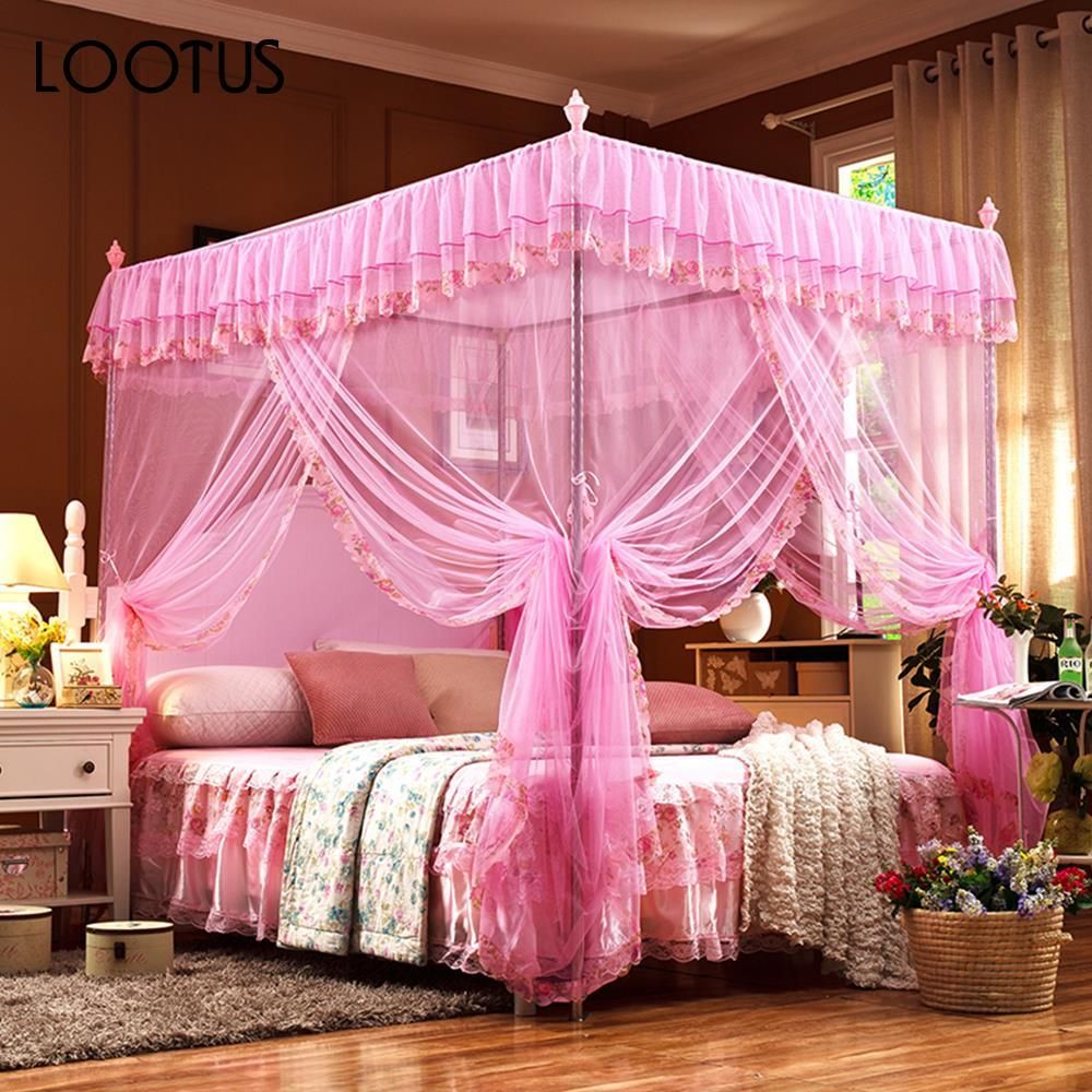Tama/ño Libre SADA72 Canopy Cama Dosel mosquitera para Cama Encaje c/úpula Ropa de Cama con Elegante Encaje de Volantes para ni/ñas y beb/és Azul