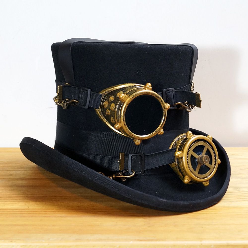 Fedora Hat Women Men Steampunk Hat Steam Punk Gear Fedoras Hat Millinery Goggles Handmade Cap