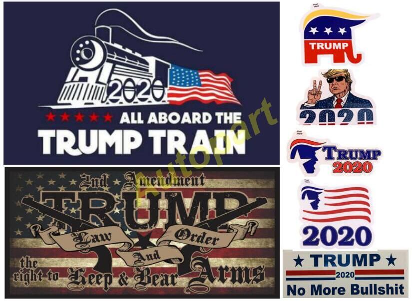5 Pcs Donald Trump Bumper Sticker 2020 All Aboard The Trump Train 