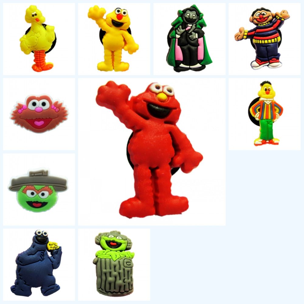 Free Shipping Sesame Street shoe charm set of 6 USA Seller New Without Tags