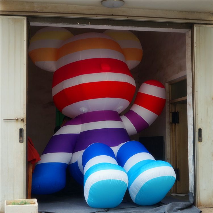 4m High Giant Inflatable Balloon Colorful Bear With LED Inflatables