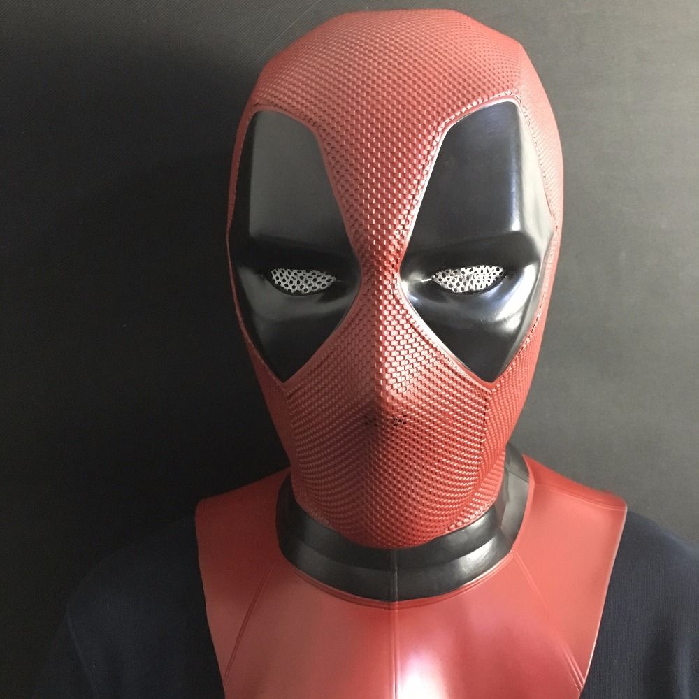 Deadpool Wade Red Full Face Mask Helmet PVC Cosplay Prop Fit Most