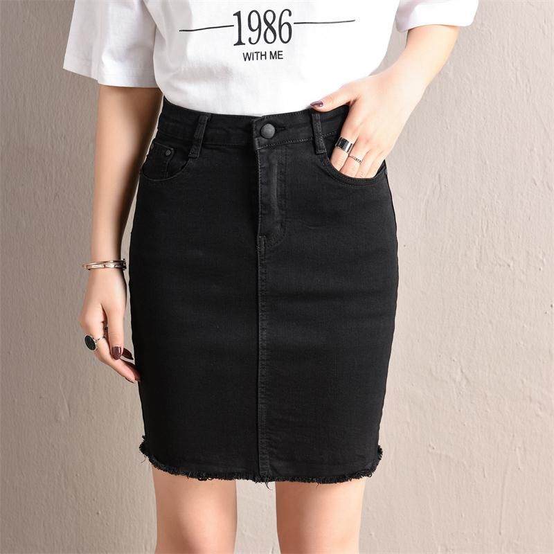 plus size a line black skirt