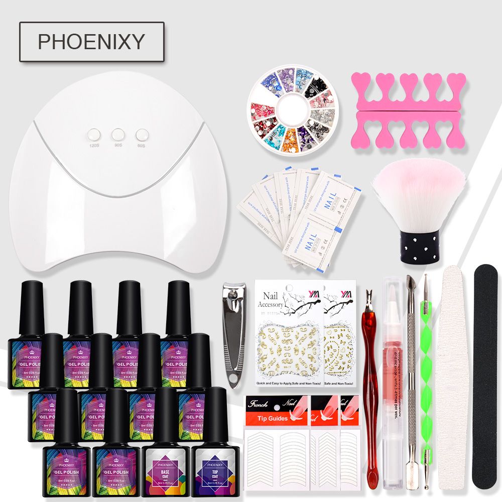 Nail Set Gel Nail Polish Kit 36W UV LED Lamp For Nails Gel Varnish