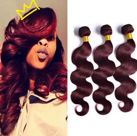 8a 99j Body Wave Virgin Hair Bundles Burgundy Hair Wine Red Weave