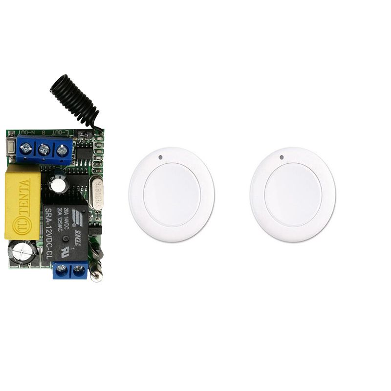 Ac 220v Wireless Switch Receiver White 45mm Diameter Remote