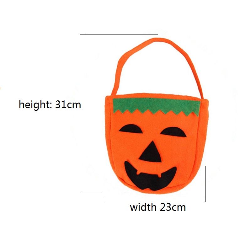 Xinmeng 2 Piezas Bolsa de Dulces de Calabaza de Halloween Bolsas de Trucos O Golosinas Bolsa de eRgalo con Asas para Fiestas Bolsillo Organizador para Halloween Fiesta Decoraci/ón