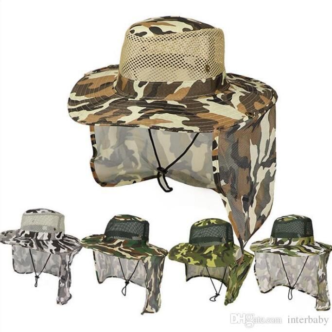 Boonie sombreros al aire de Caps pesca deportiva militar selva Hoja pantalla