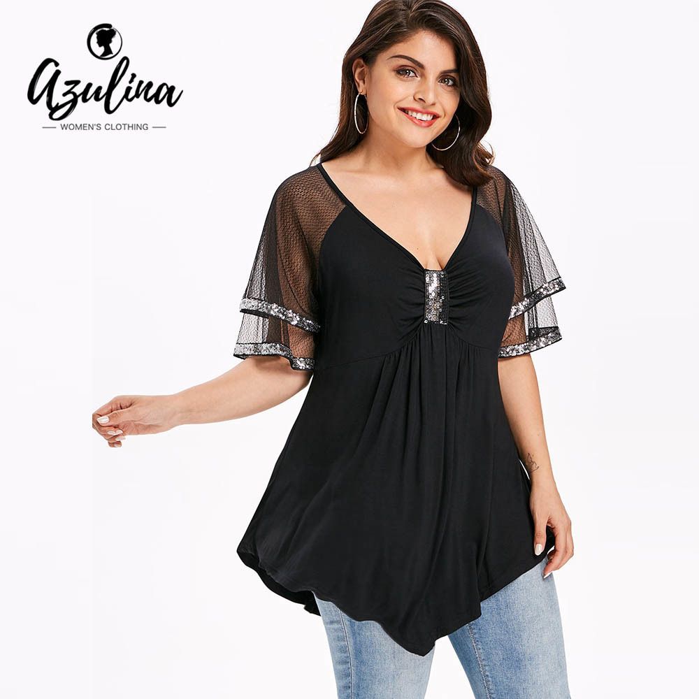 plus size glitzy tops