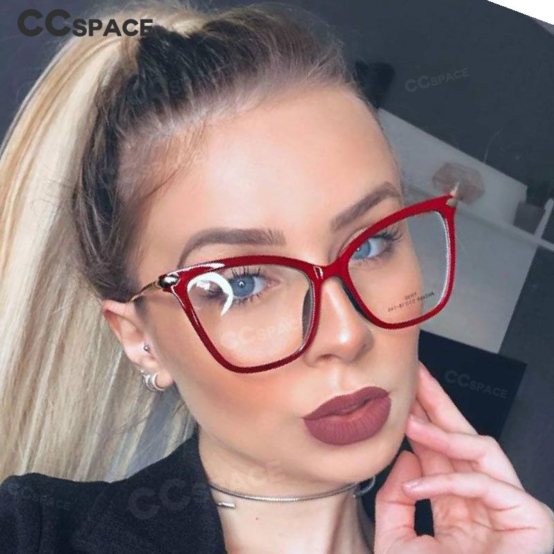 49824 Round Big Frame Cat Eye Anti Blue Light Glasses Frames Women Tr90  Fashion Computer Eyeglasses - Blue Light Blocking Glasses - AliExpress