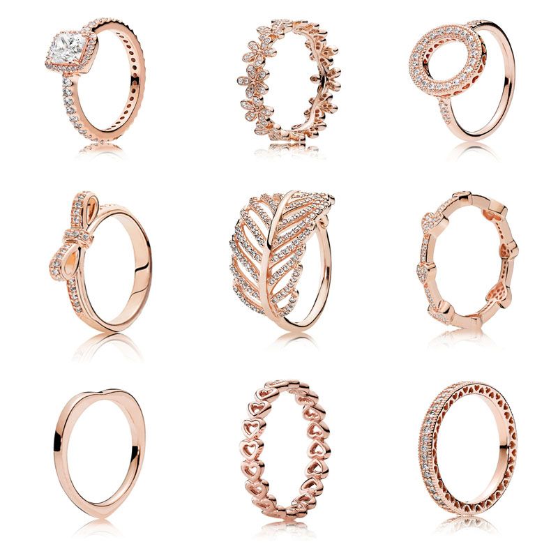 925 Sterling Silver Rose Gold Sparkling 
