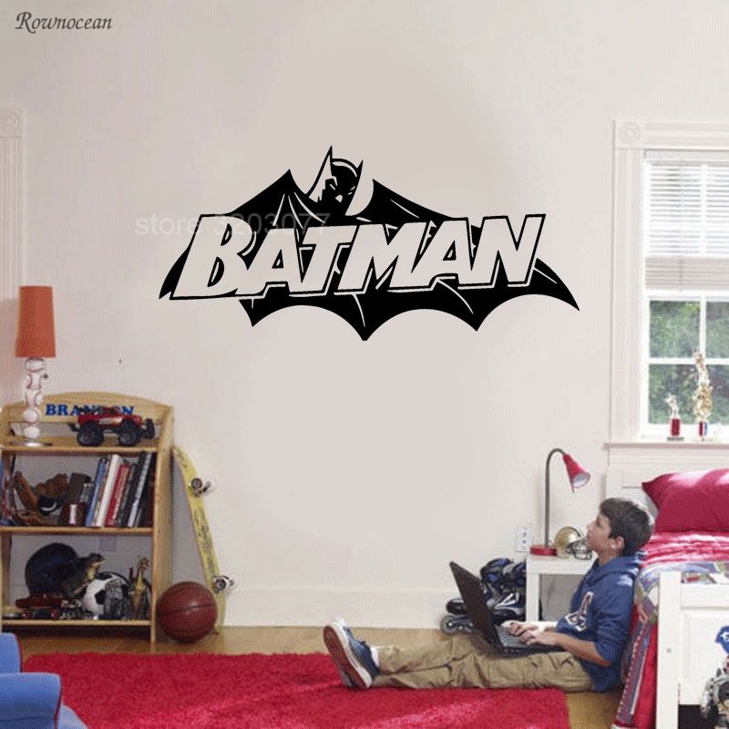 Cartoon Batman Wall Sticker Superhero Decorations Comics Movie