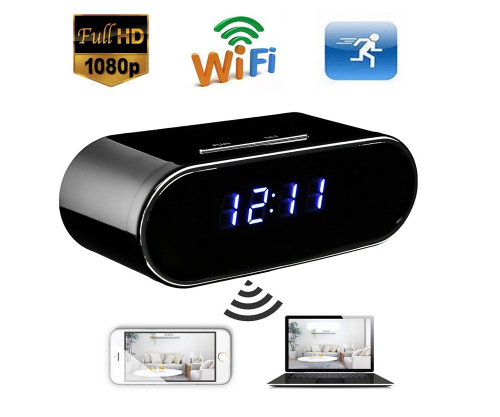 2020 1080P HD IP Camera Clock Cameras Wifi Control Concealed IR Night