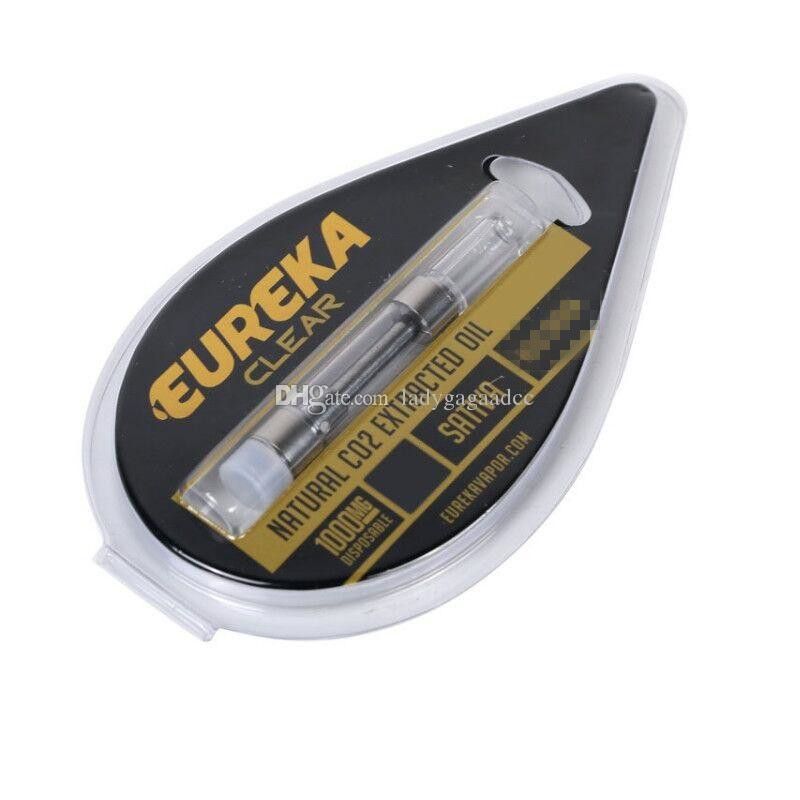 Eureka Clear Cartridges Carts G5 Ceramic Coil Screw Pressed Drip 1.0ml Full Gram Glass Tank 510