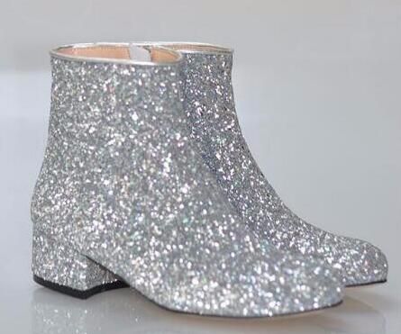 ladies glitter ankle boots