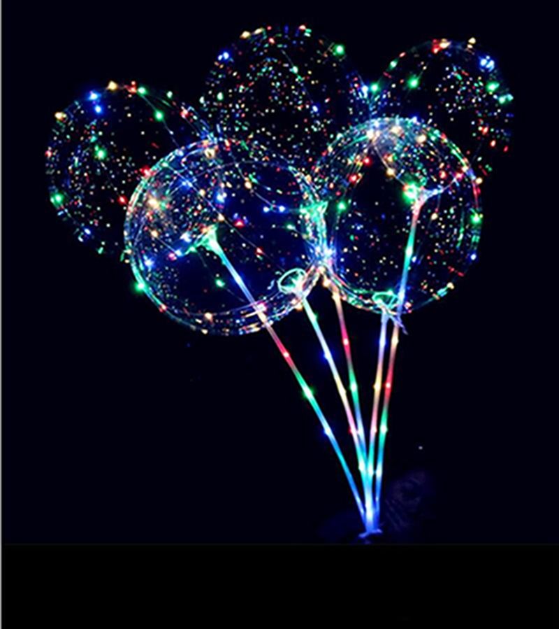 Globos luces LED de iluminación Noche Bobo bola multicolor de la decoración del banquete de boda globo de la decoración brillantes globos más ligeros con el palillo Globos luces LED de iluminación Noche Bobo bola multicolor de la decoración del banquete de boda globo de la decoración brillantes globos más ligeros con el palillo