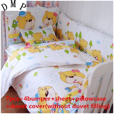 Promotion 6 Baby Bedding Sets Cot Bed Linen For Children Bumpers