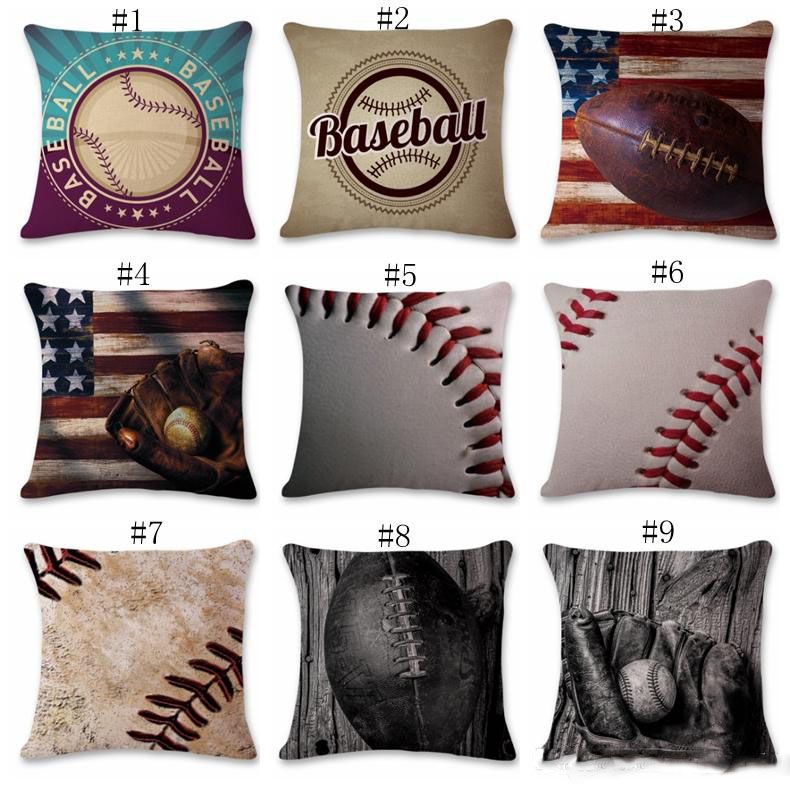 Baseball Pillow Covers Sports Decorative Pillow Cover Sofa Car