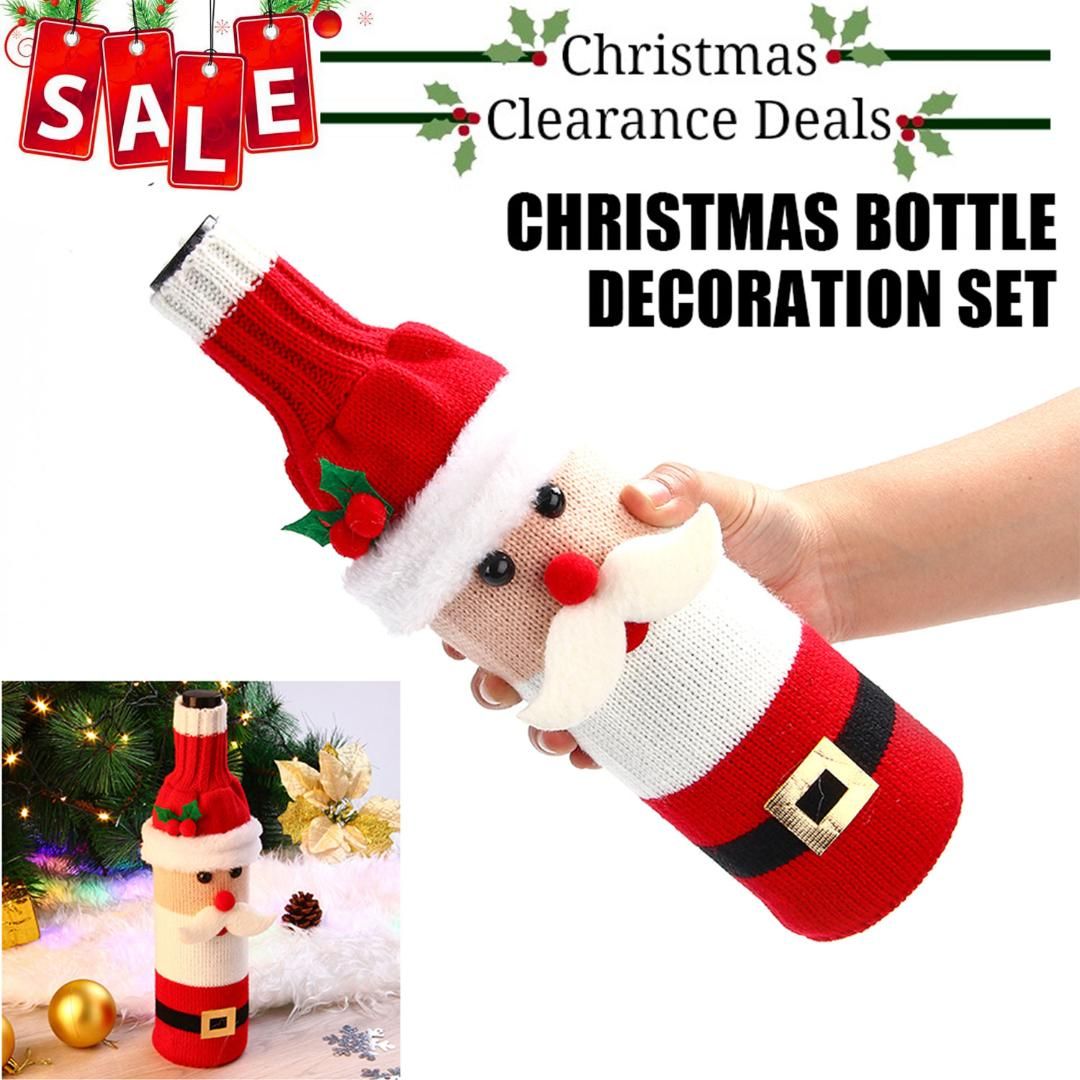 Xmas Clearance Christmas Bottle Decoration Santa Snowman Party