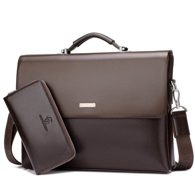 Mens PU Leather Briefcase Business Messenger Bags Laptop Handbags Shoulder Bag