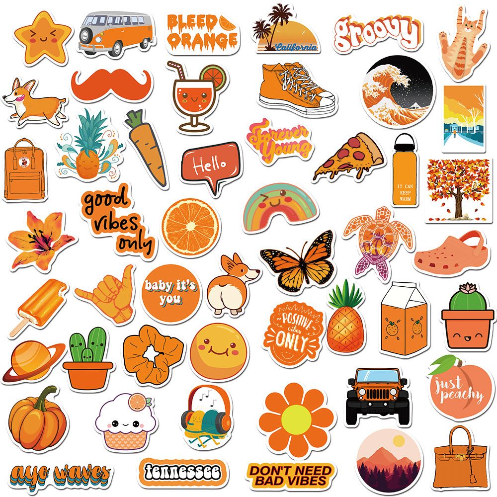 2020 Mixed Car Stickers Orange Fresh For Skateboard Laptop Fridge