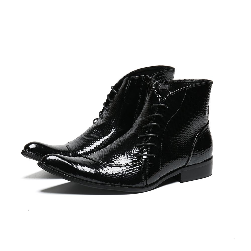 patent leather chukka boots