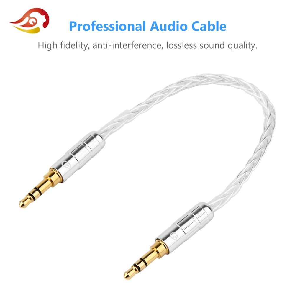 3.5mm Jack Estéreo Auriculares Aux Audio Lead Trenzado Cable de extensión de oro OFC au