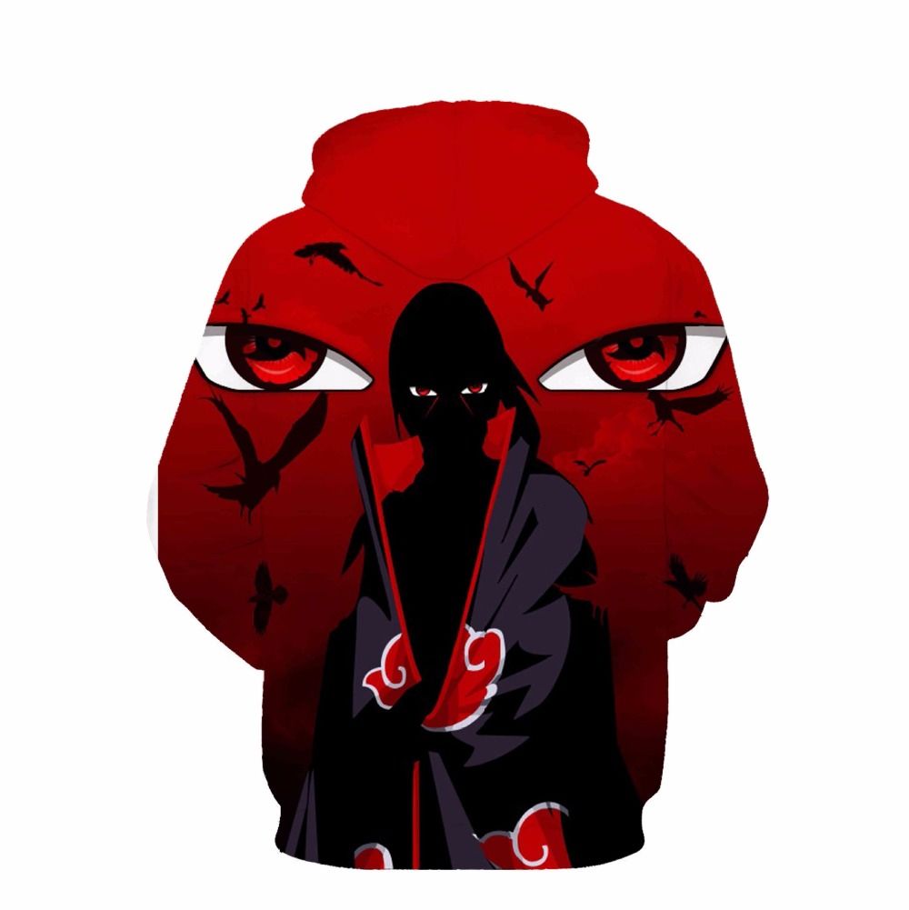 Satın Al Anime Cosplay Moda Erkekler 3d Kazak Naruto Hoodies Itachi Uchiha Mangekyou Sharingan Baskılı Hoodie Hip Hop Streetwear 3xl 4505