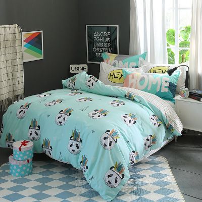 Kids Adult Cartoon Indian Panda Bedding Set Cotton Bedclothes Bed