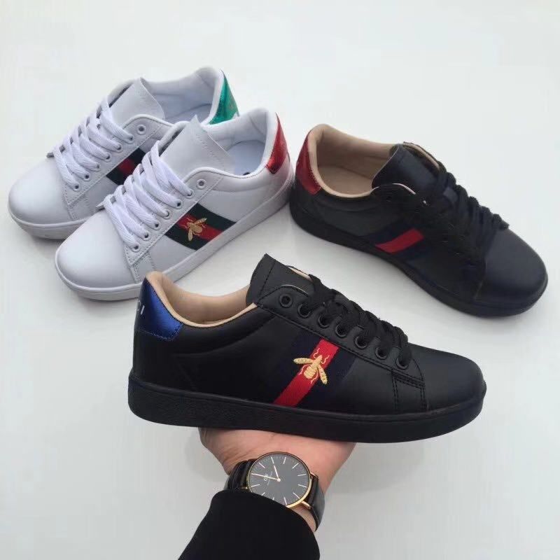 NEW\u0026#13;AAA\u0026#13;Gucci Men Women Casual Shoes Luxury Sneakers Shoes Top  Quality Genuine Leather Bee Dog Tiger Snake Embroidered EUR 35 45 A1 From  Shouliuyuxiang, $25.9 | DHgate.Com