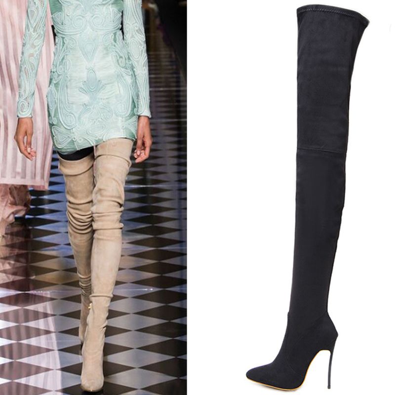 thigh high boots no heel