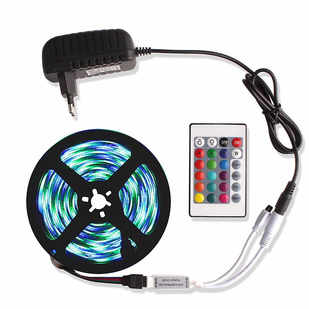 LED Strips Lights RGB 2835 Waterproof 24key Remote Controller and Power Supply 