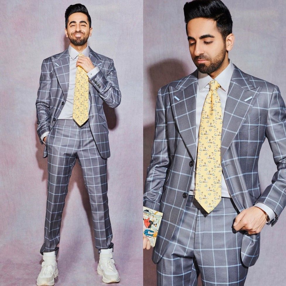 white and yellow prom suit