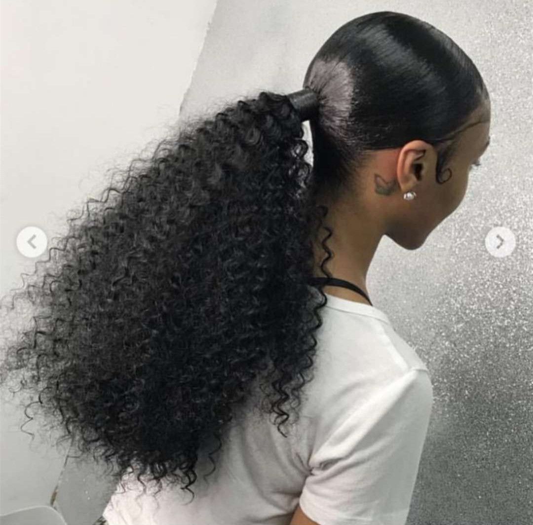 Queue De Cheval Haute Bouclée Extension De Cheveux De Queue De Cheval Africaine Crépue Bouclée Queue De  Cheval En Postiche Enroulée Autour De Cordon De Queue De Cheval Extension  De Cheveux Humains Naturel Noir 1b 140g Du