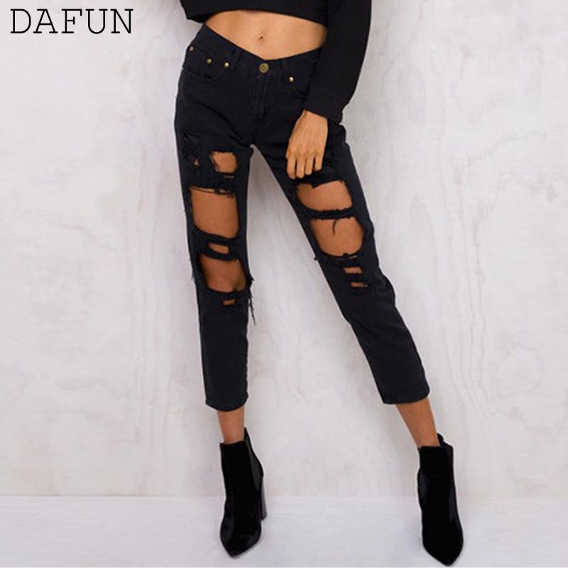 black jeans with rips womens