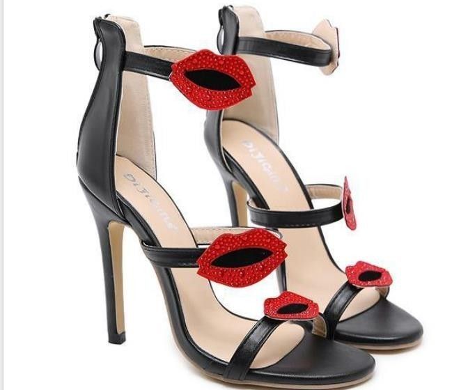 red lips high heels