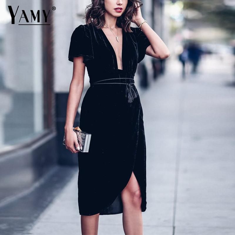 midi black work dress