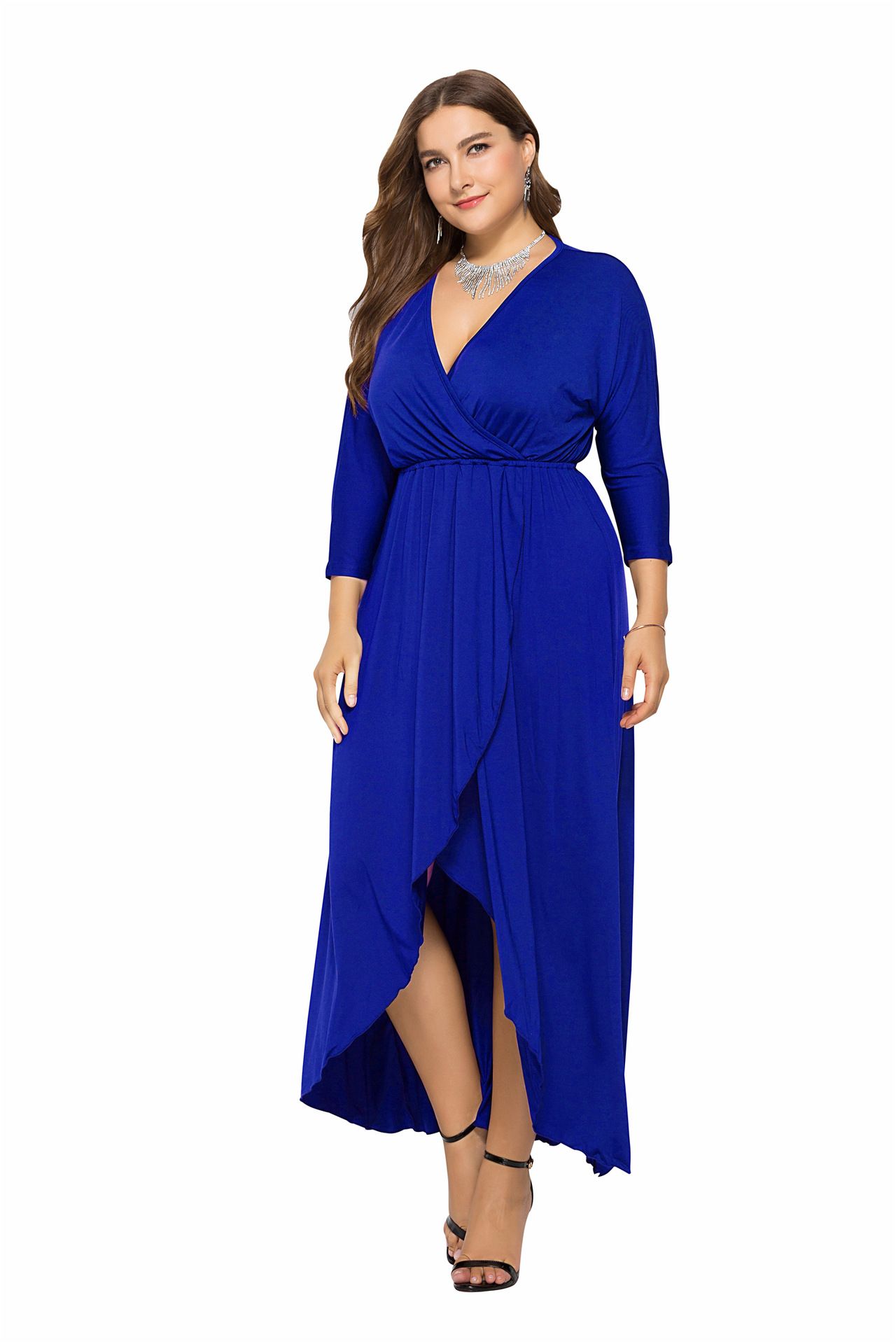 Compre Vestido De Talla Grande Con Manga De Murciélago Vestido Cruzado Para  Mujeres Gordas Cuello En V Profundo XL 2XL 3XL 4XL Vestido De Dama A 15,5 €  Del Hantika | Es.Dhgate.Com