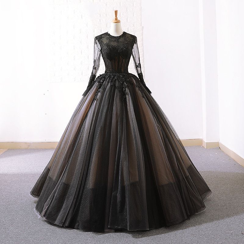 Discount 2019 Simple Black Tulle Beach Wedding Dresses Long
