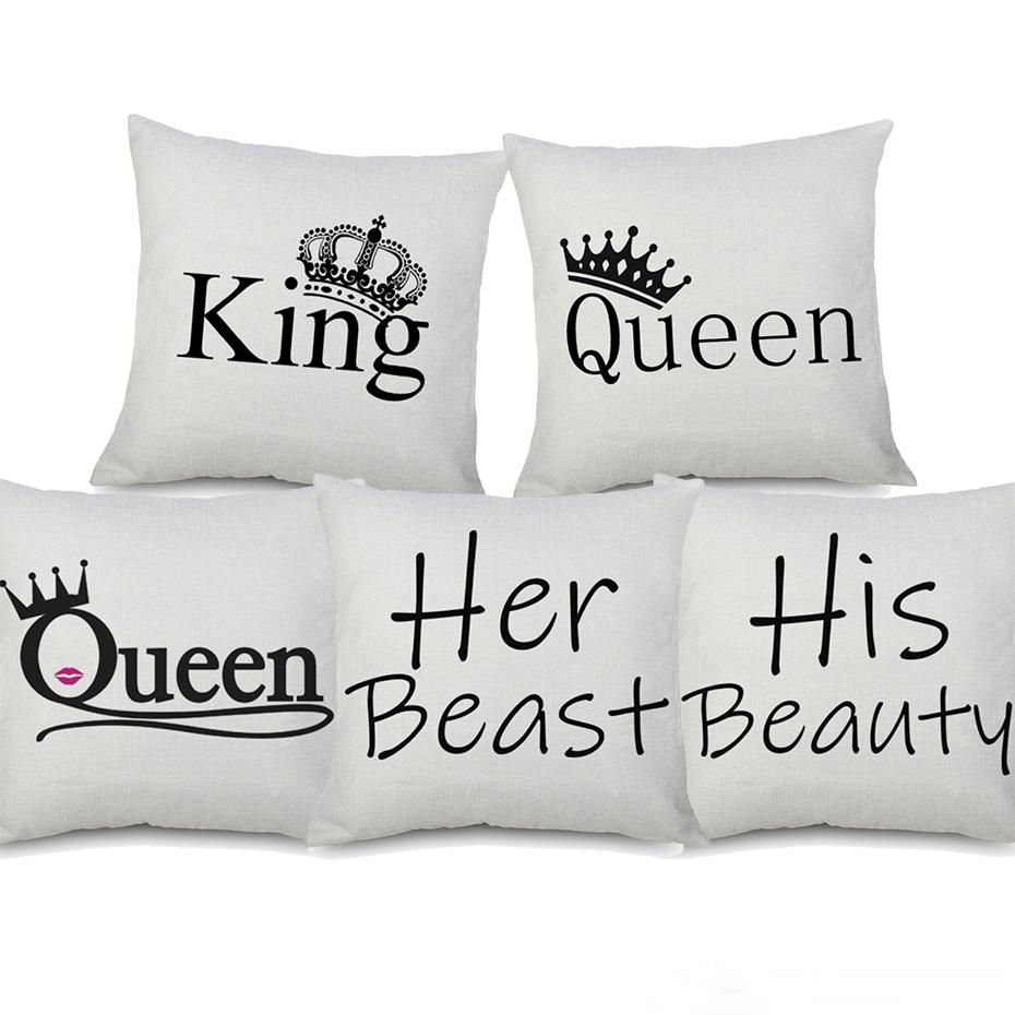 Queen of England design cushion cover linen/cotton 45x45cm Home Decor