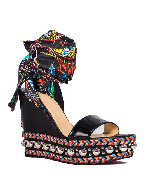 Ladies Designer Wedge Sandals Luxury Red Bottom Levantine Womens 