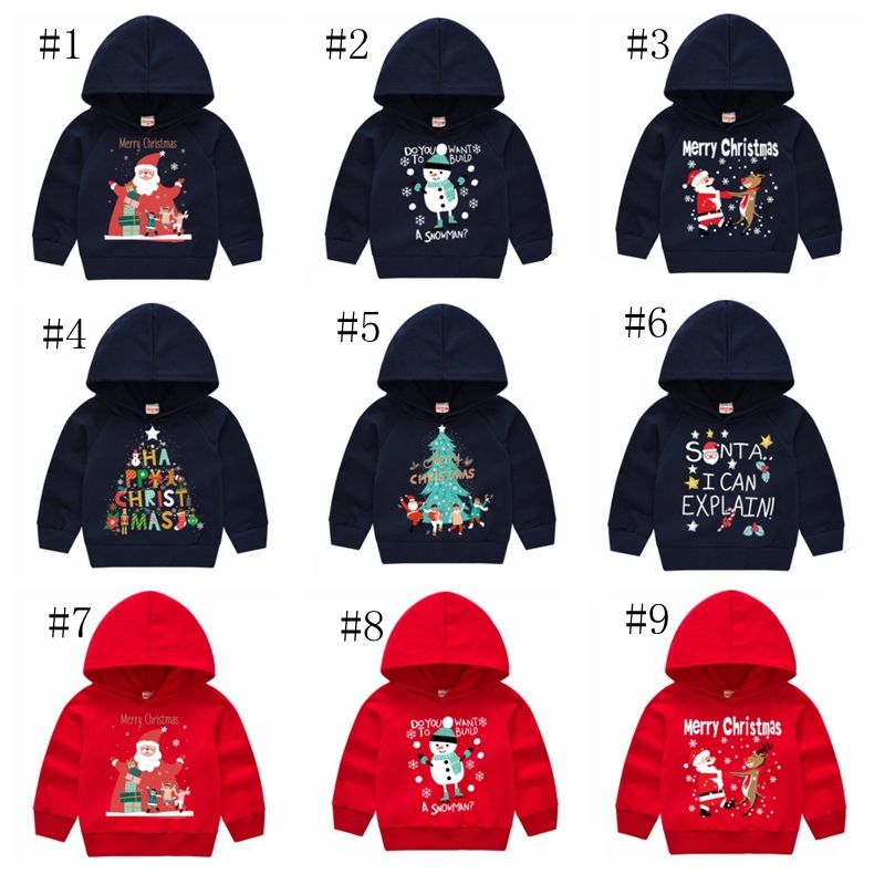 Navidad niños sudaderas con capucha de los bebés de los muchachos del niño sudaderas sudadera