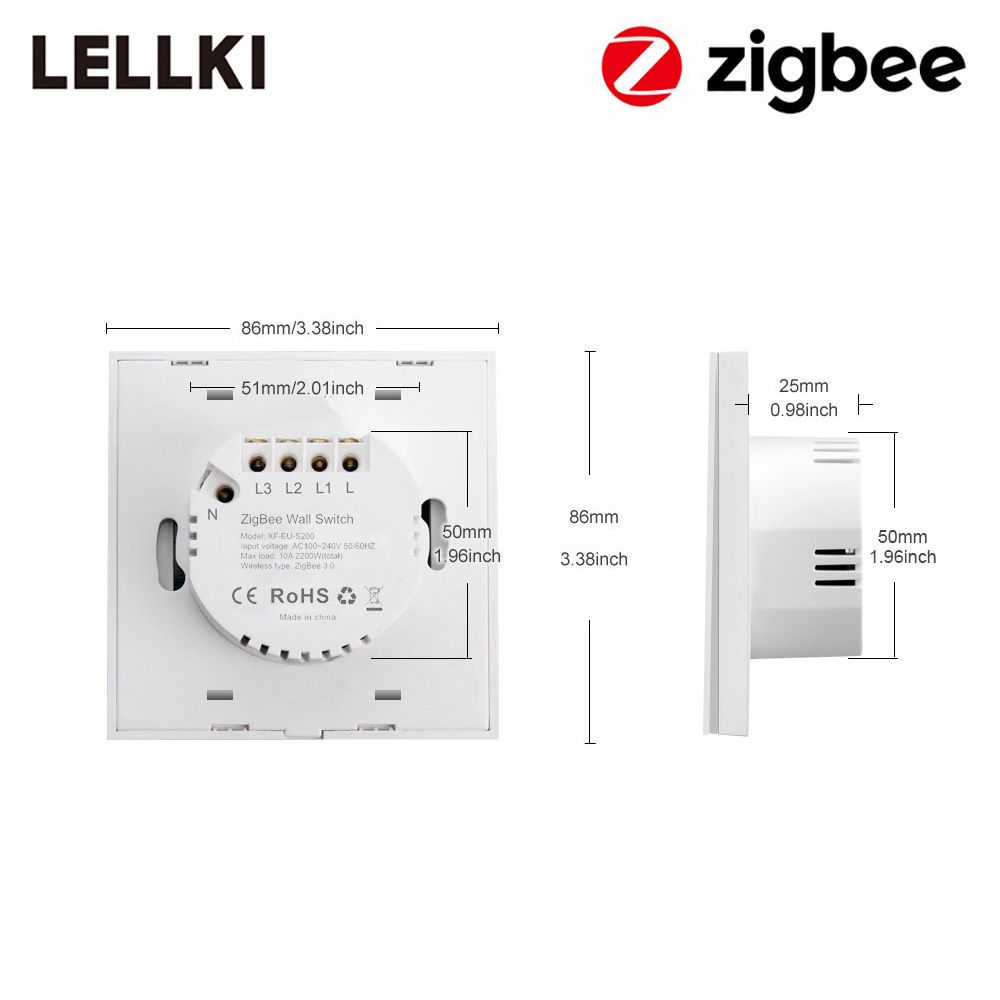2020 Zigbee Smart Light Key Switch Wireless Remote Control Eu Wall Switch With Neutral Fire Wire Works Philips Hue Smartthings Alexa T200605 From