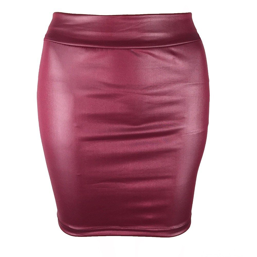faldas cortas de cintura Minifalda de satén rosa y roja para mujer faldas cortas de cintura Minifalda de satén rosa y roja para mujer